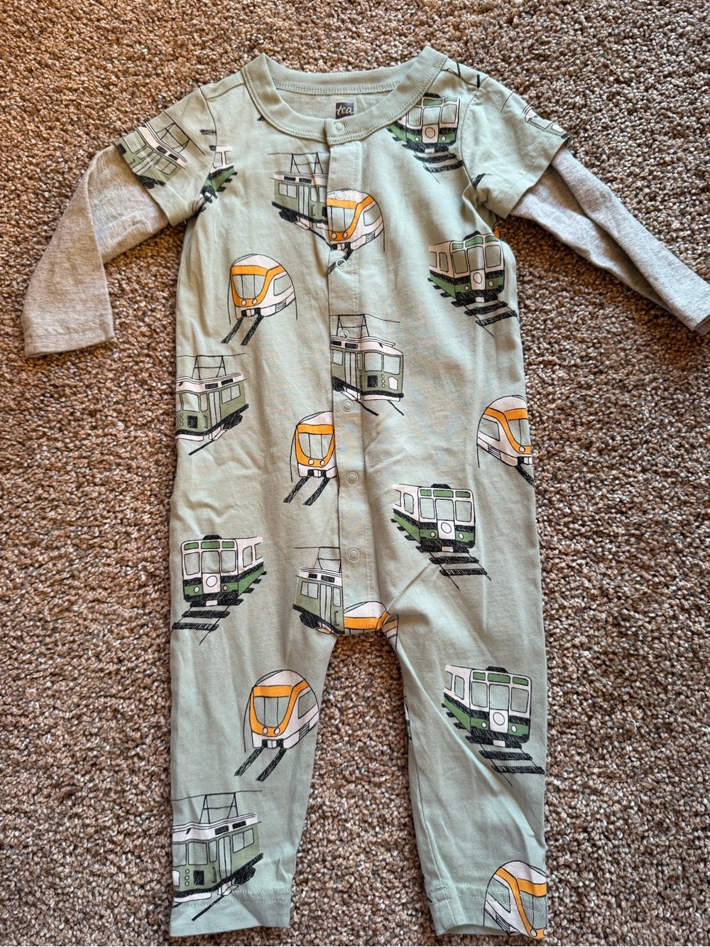 TEA COLLECTION Layered Button-Up Baby Romper in Stockholm Metro